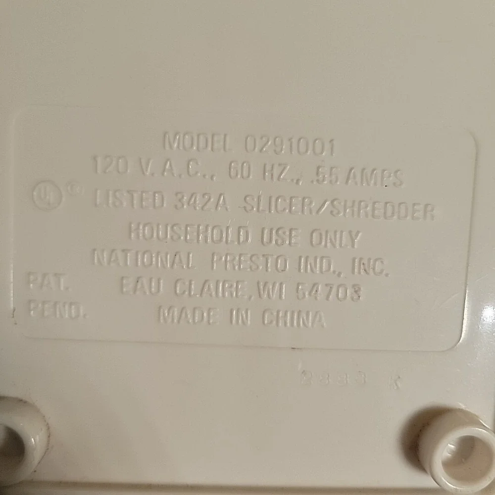 Presto Salad Shooter Replacement Main Base Motor‎ Part Model 0291001